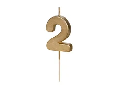 2 Jaar Kaars Goud 4,5cm