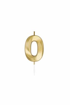 0 Jaar Kaars Goud Metallic 6cm