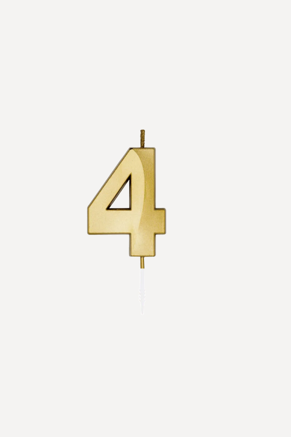4 Jaar Kaars Goud Metallic 6cm