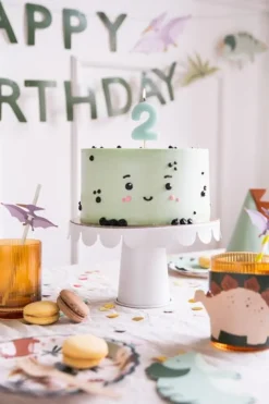 2 Jaar Kaars Lichtblauw 5,5cm