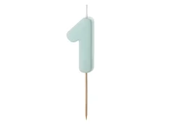 1 Jaar Kaars Lichtblauw 5,5cm