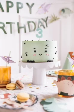 3 Jaar Kaars Lichtblauw 5,5cm
