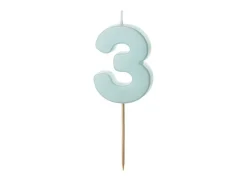 3 Jaar Kaars Lichtblauw 5,5cm