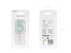 5 Jaar Kaars Lichtgroen 10cm