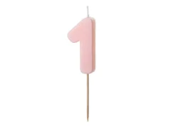 1 Jaar Kaars Lichtroze 5,5cm