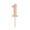 1 Jaar Kaars Lichtroze 10cm