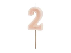 2 Jaar Kaars Lichtroze 10cm