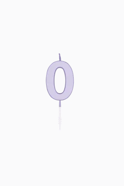0 Jaar Kaars Lila 4,5cm