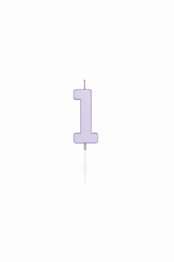 1 Jaar Kaars Lila 4,5cm