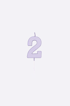2 Jaar Kaars Lila 4,5cm