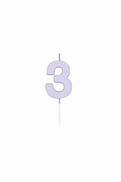 3 Jaar Kaars Lila 4,5cm