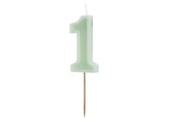 1 Jaar Kaars Mintgroen 10cm