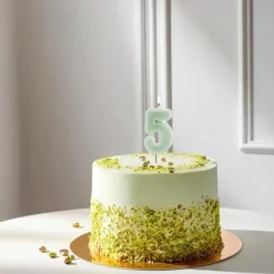 5 Jaar Kaars Mintgroen 10cm