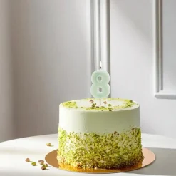 8 Jaar Kaars Mintgroen 10cm