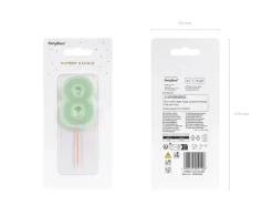 8 Jaar Kaars Mintgroen 10cm