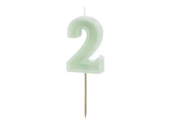 2 Jaar Kaars Mintgroen 10cm