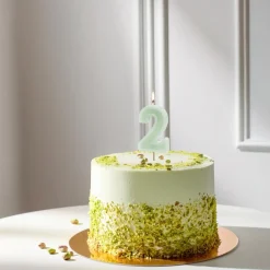 2 Jaar Kaars Mintgroen 10cm