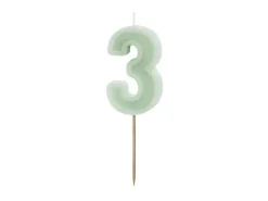 3 Jaar Kaars Mintgroen 10cm