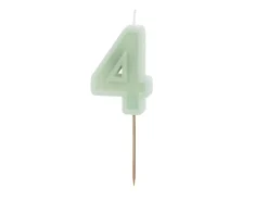 4 Jaar Kaars Mintgroen 10cm