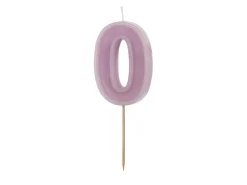 0 Jaar Kaars Paars 10cm
