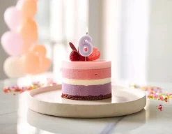 6 Jaar Kaars Paars 10cm