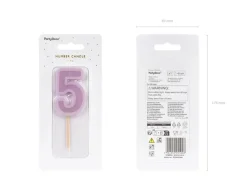 5 Jaar Kaars Paars 10cm