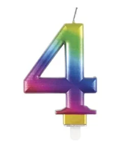 4 Jaar Kaars Regenboog 9,5cm