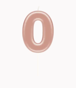 0 Jaar Kaars Rose Goud 10,5cm