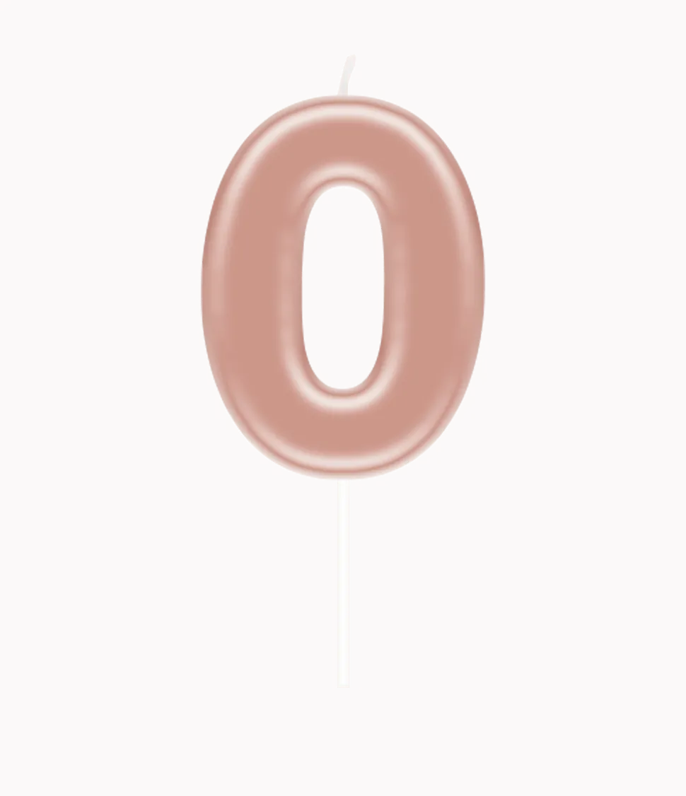 0 Jaar Kaars Rose Goud 10,5cm