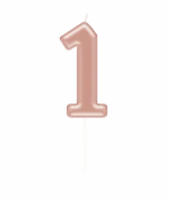 1 Jaar Kaars Rose Goud 10,5cm