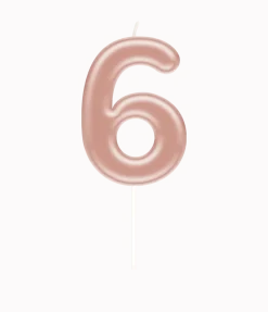 6 Jaar Kaars Rose Goud 10,5cm
