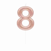 8 Jaar Kaars Rose Goud 10,5cm