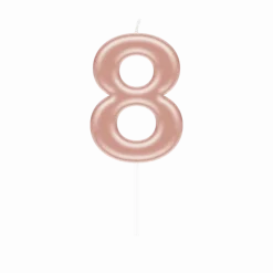 8 Jaar Kaars Rose Goud 10,5cm