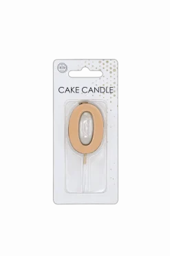 0 Jaar Kaars Rose Goud Metallic 4,5cm