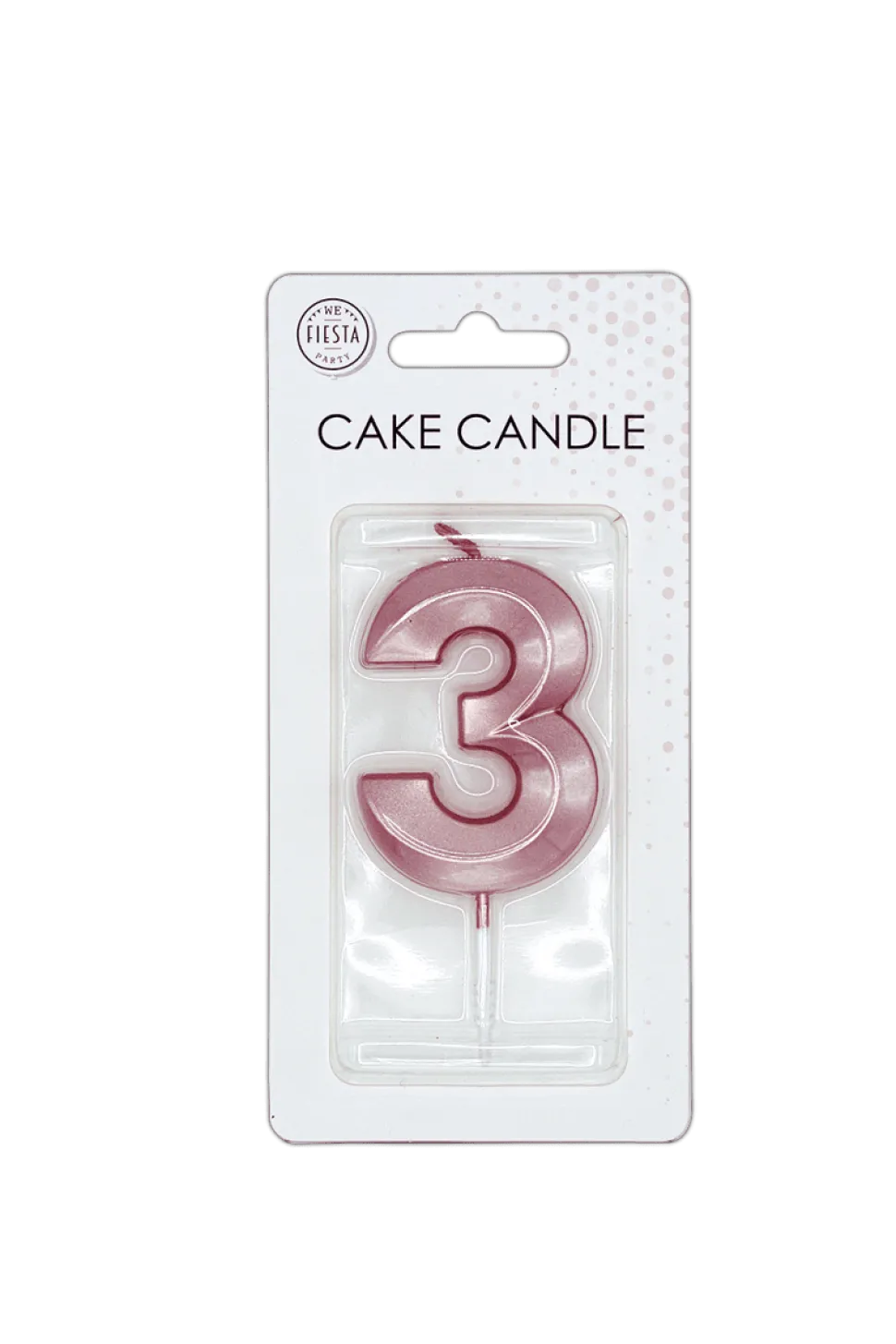 3 Jaar Kaars Rose Goud Metallic 6cm