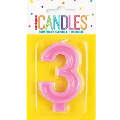 3 Jaar Kaars Roze