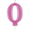 0 Jaar Kaars Roze 12cm