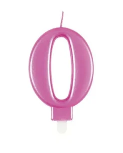 0 Jaar Kaars Roze 12cm