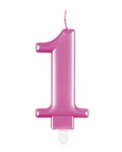 1 Jaar Kaars Roze 12cm