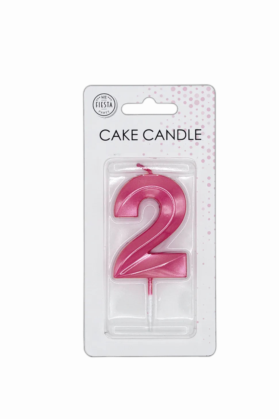 2 Jaar Kaars Roze Metallic 6cm