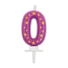 0 Jaar Kaars Roze Met Sterren