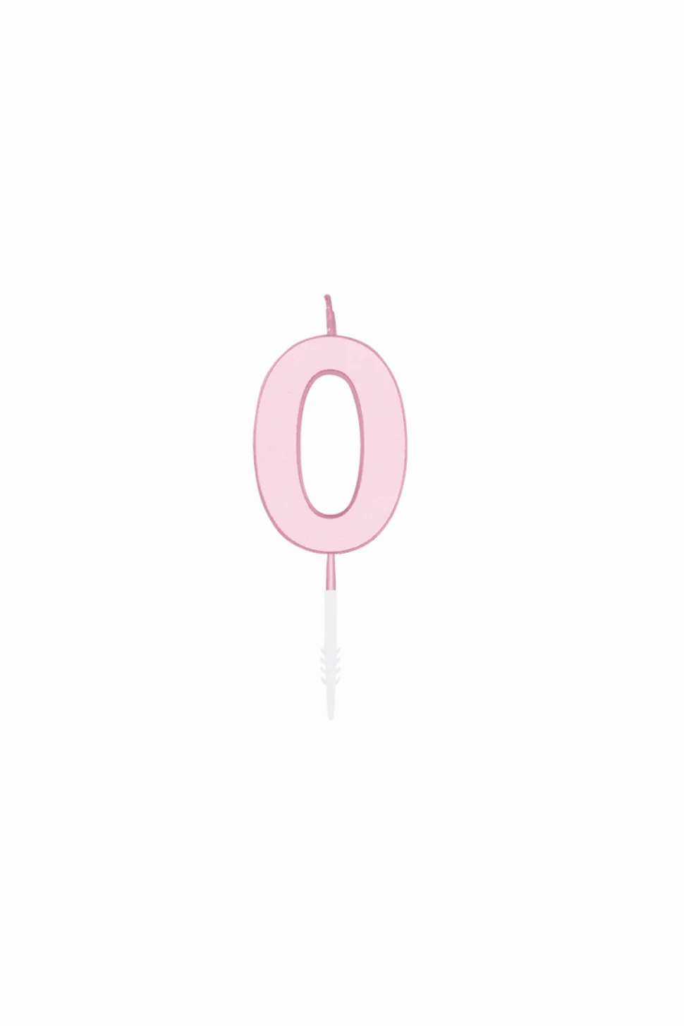 0 Jaar Kaars Roze Pastel 4,5cm