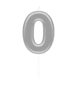 0 Jaar Kaars Zilver 10,5cm