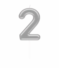 2 Jaar Kaars Zilver 10,5cm