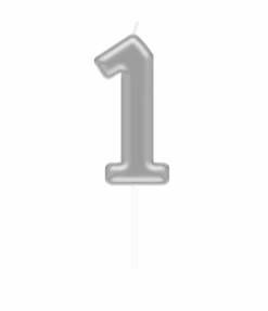 1 Jaar Kaars Zilver 10,5cm