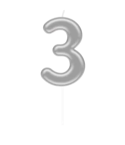 3 Jaar Kaars Zilver 10,5cm