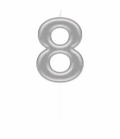 8 Jaar Kaars Zilver 10,5cm