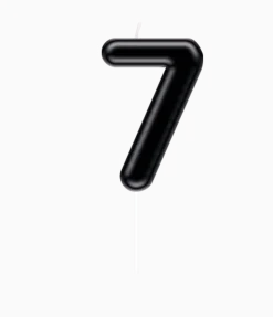 7 Jaar Kaars Zwart 10,5cm