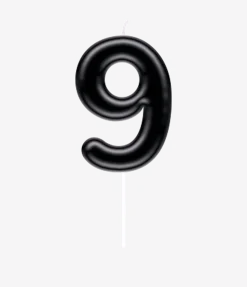 9 Jaar Kaars Zwart 10,5cm