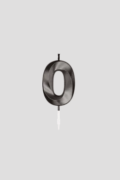 0 Jaar Kaars Zwart Metallic 6cm